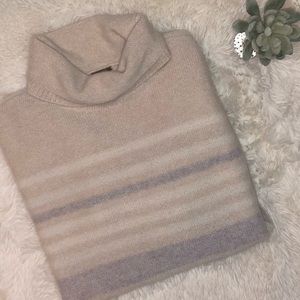 magaschoni 100% cashmere sweater Pastel Pink W/ Gray Stripes Size Small.